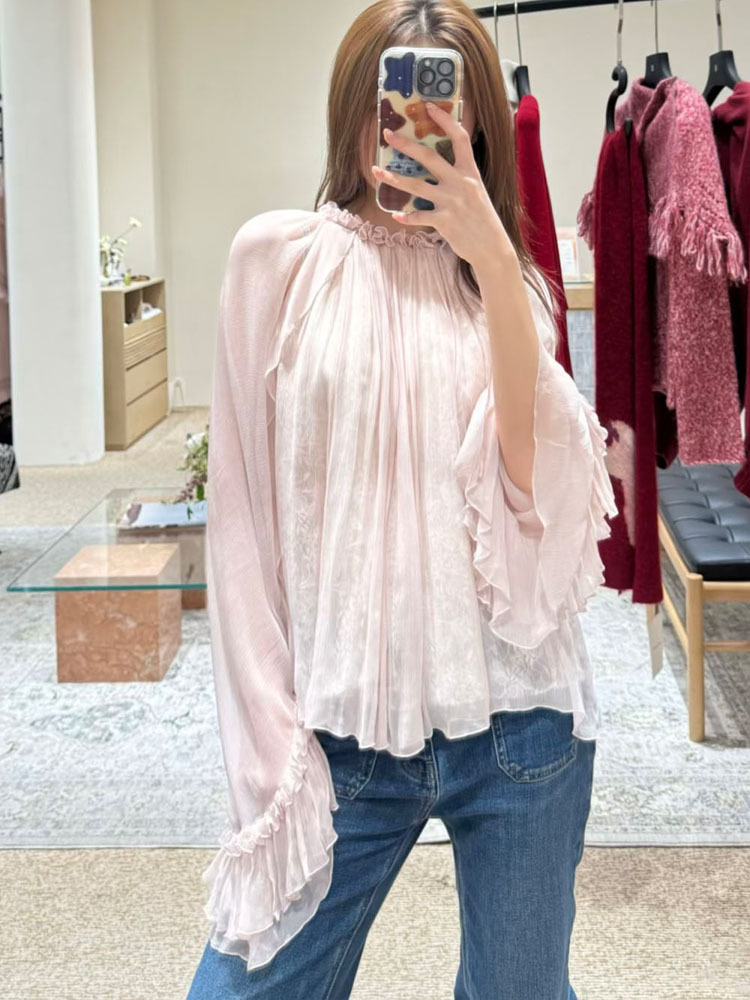 Women'S Fashion For Summer 2026 - Lace ruffled loose top, stylish and