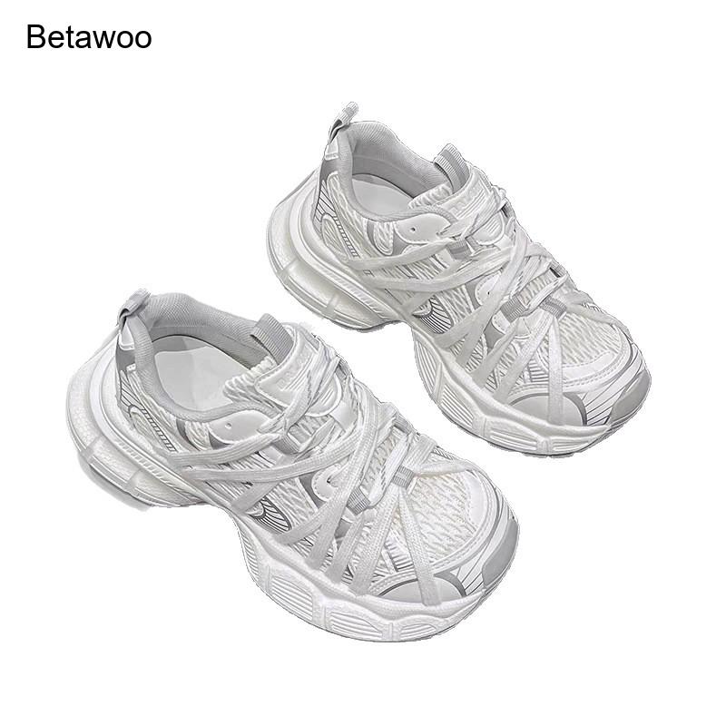 Women'S Yellow Fashion Sneakers - Women's Fashion Mesh Platform Chunky Sneakers