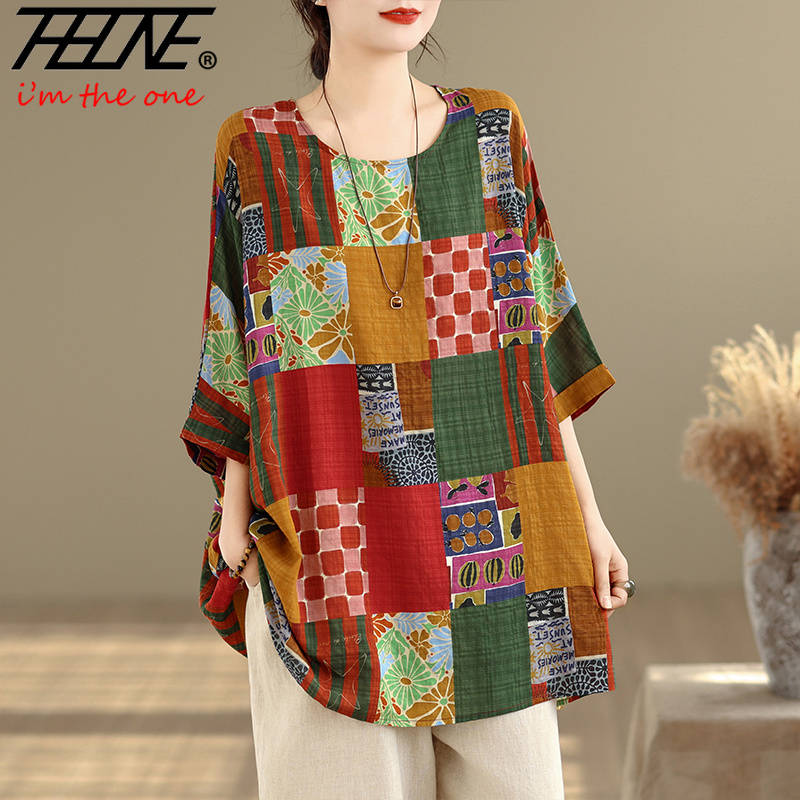 Women'S Fashion Jersey - THHONE Women Shirts Print Loose Plus