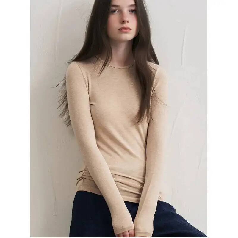 Women Fashion Styles - Women Cashmere Blend Long Sleeve Top