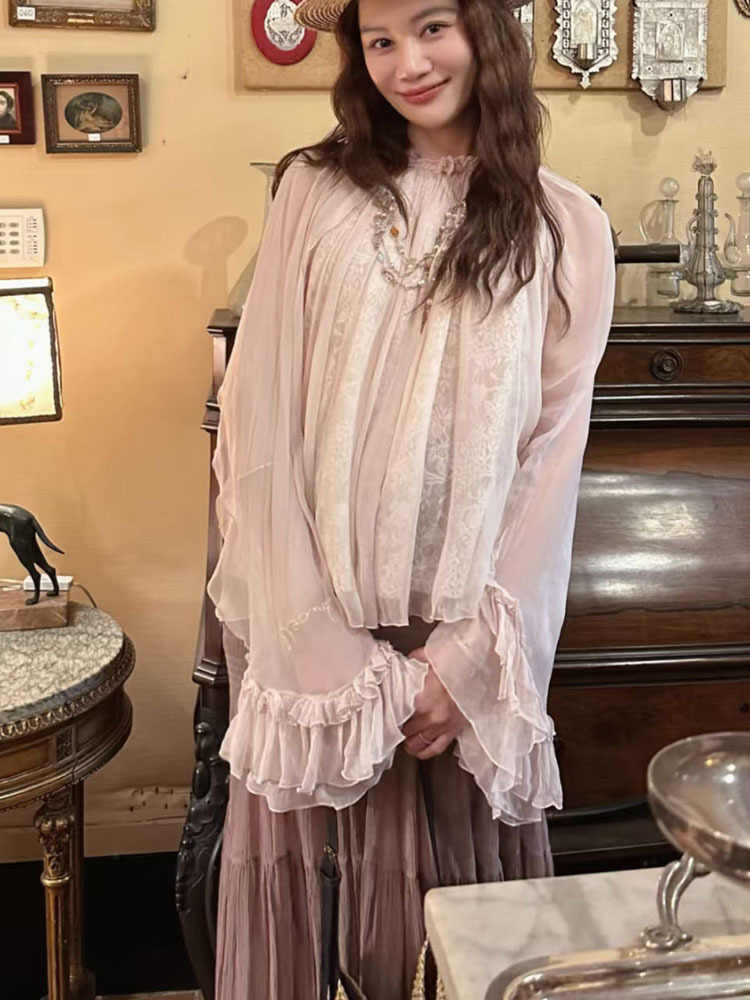 Lace ruffled loose top, stylis - đánh giá và giá Women'S Fashion For Summer 2026