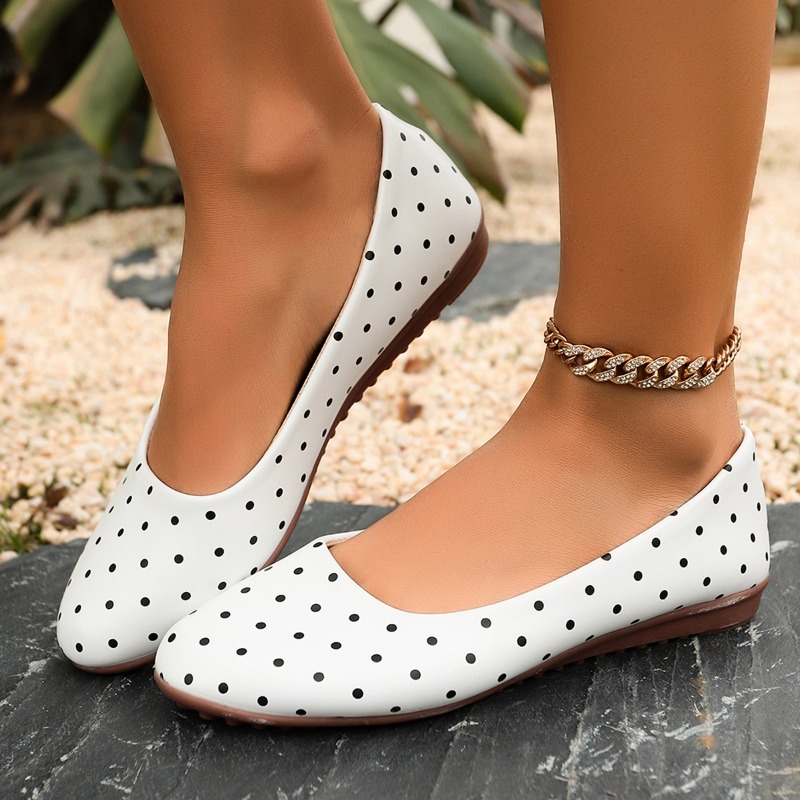 Ladies White Polka Dot Flats R - đánh giá và giá Women'S Fashion Walking Shoes