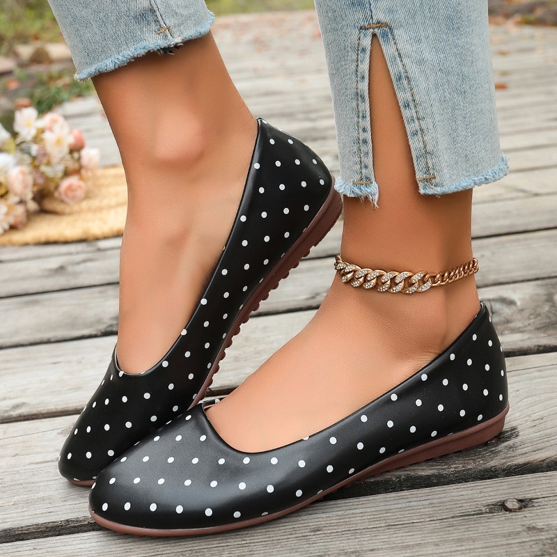 Ladies White Polka Dot Flats R - đánh giá và giá Women'S Fashion Walking Shoes