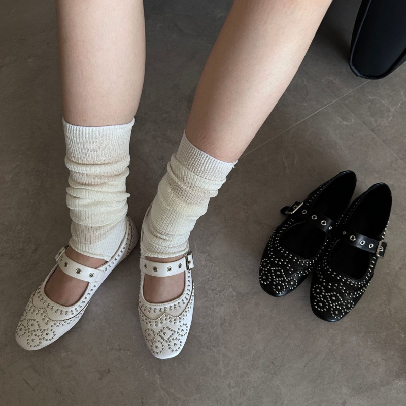 Retro Rivet Buckle Design Flat - đánh giá và giá Women'S Fashion Brands