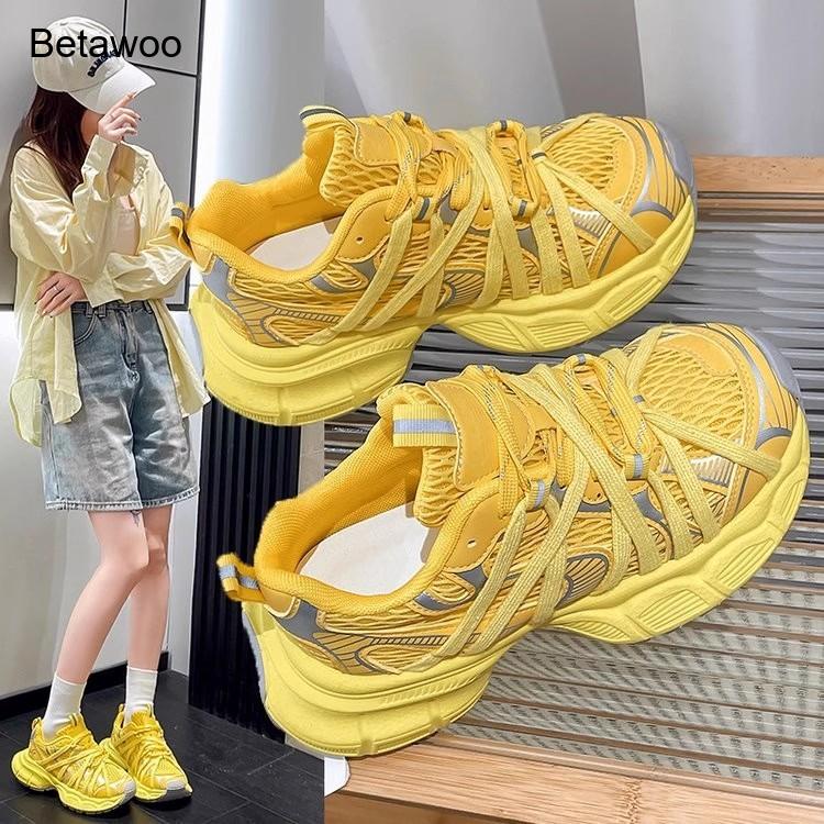 Women's Fashion Mesh Platform  - đánh giá và giá Women'S Yellow Fashion Sneakers