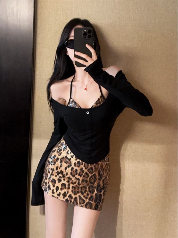 Sexy Leopard Print Wrap Chest  - đánh giá và giá Printed Wrap Skirt