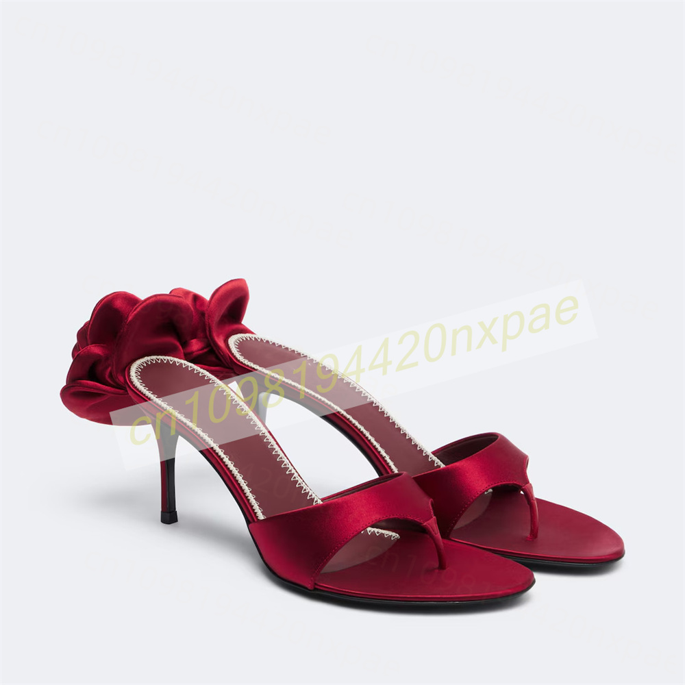Women Red Satin Thong Mule San - đánh giá và giá Floral Summer Dress