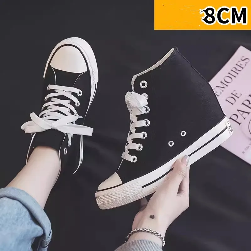 High 8cm Platform Canvas Shoes - đánh giá và giá Women'S Fashion Gym Shoes