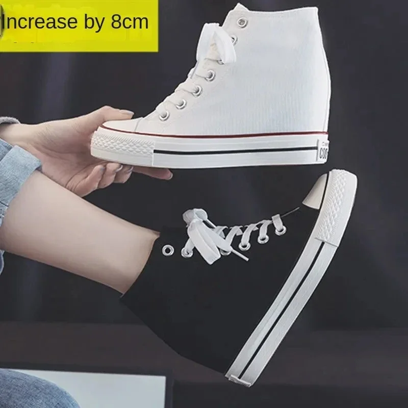 High 8cm Platform Canvas Shoes - đánh giá và giá Women'S Fashion Gym Shoes