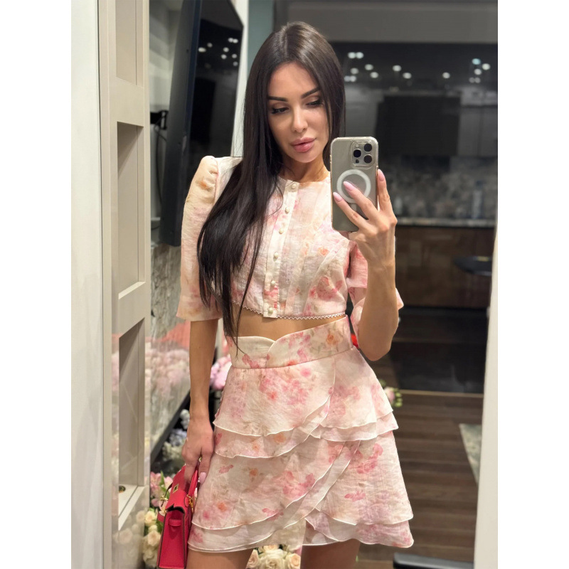 Floral Printed Matching Set Cr - đánh giá và giá Printed Wrap Skirt