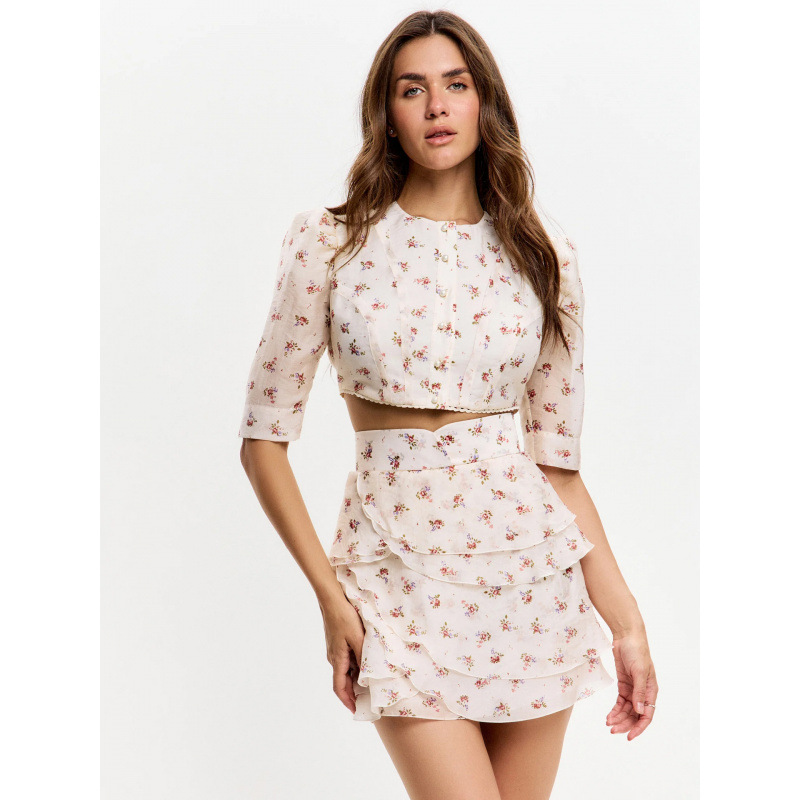 Floral Printed Matching Set Cr - đánh giá và giá Printed Wrap Skirt