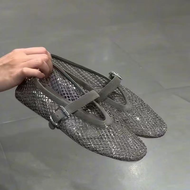 Hollow Rhinestone Baotou Sanda - đánh giá và giá Women'S Fashion Walking Shoes