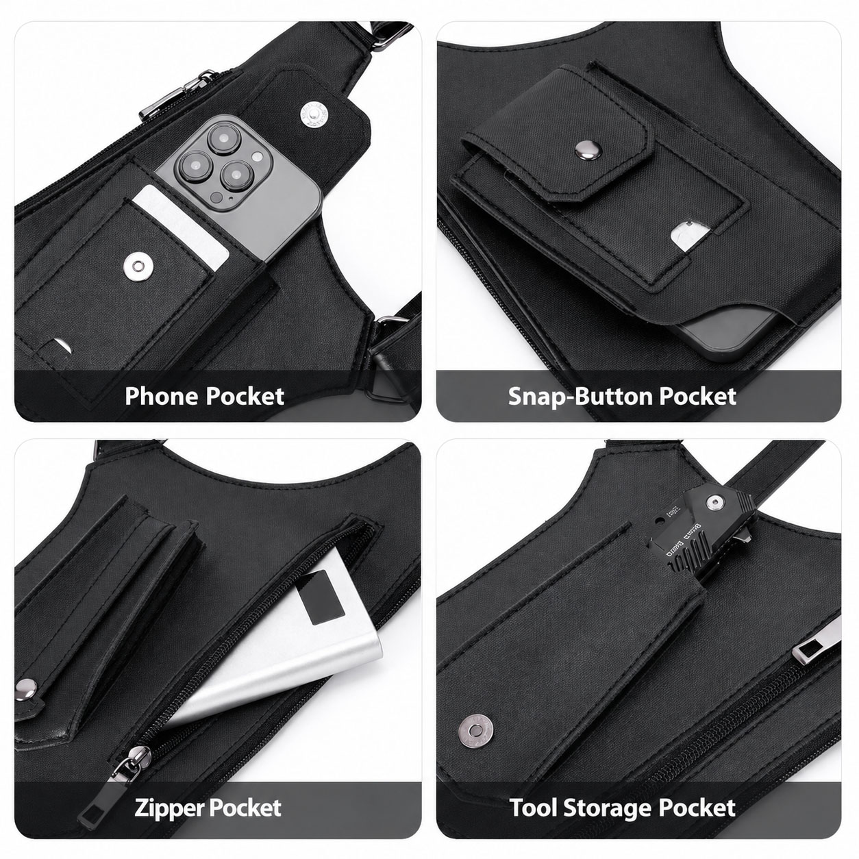 Leather Vest Bag Men Women Uti - đánh giá và giá Women'S Fashion Utility Vest