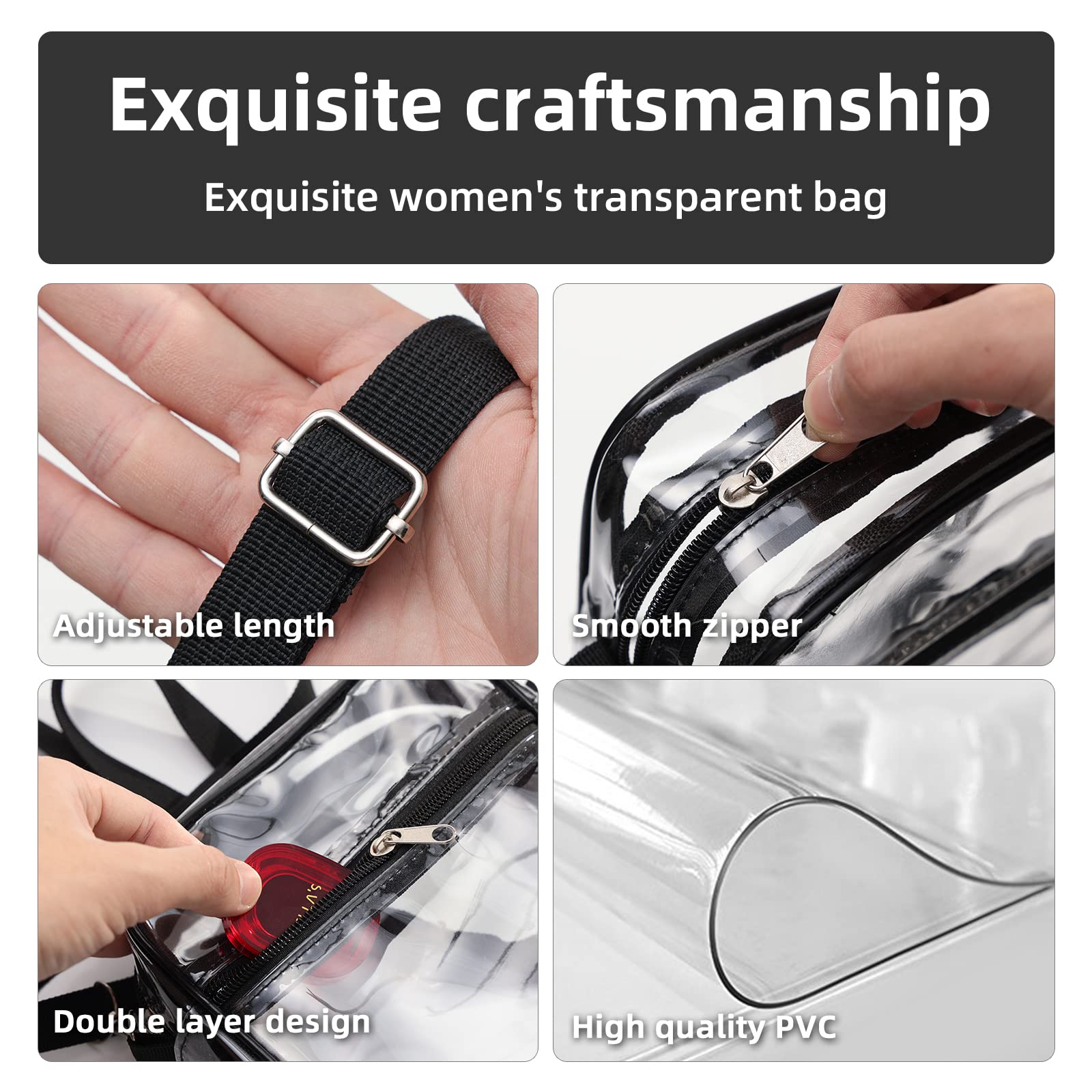 1-10PCS Women Clear Crossbody  - đánh giá và giá Crossbody Bag Women