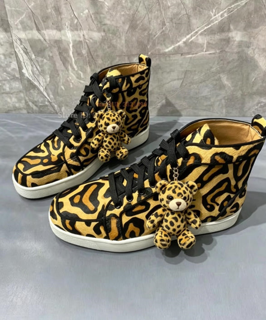 Leopard Printed High Top Sneak - đánh giá và giá Women'S Yellow Fashion Sneakers