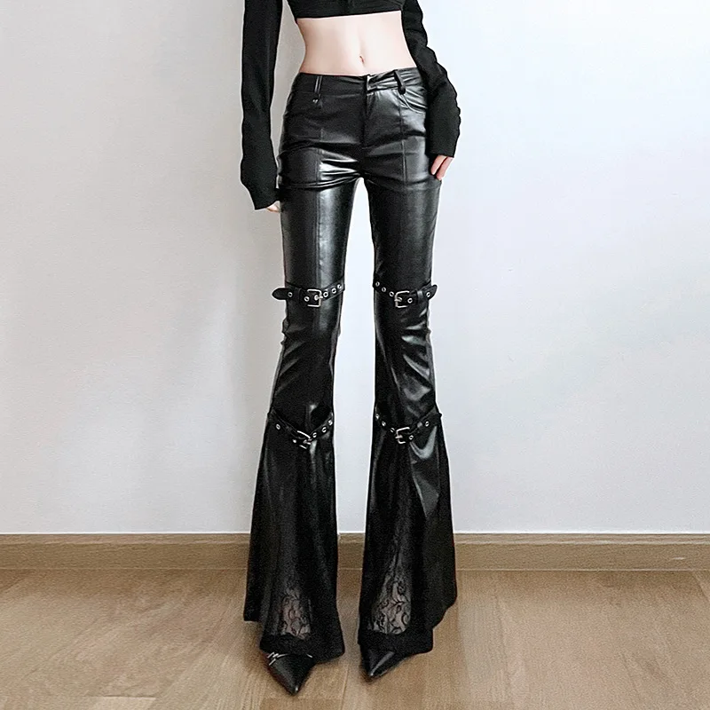 Women's PU Leather Flare Pants - đánh giá và giá Women'S Y2K Fashion Aesthetic